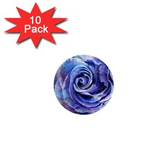 Watercolor-rose-flower-romantic 1  Mini Buttons (10 Pack)  by Sapixe