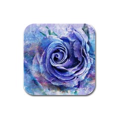 Watercolor-rose-flower-romantic Rubber Square Coaster (4 Pack)  by Sapixe