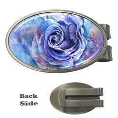 Watercolor-rose-flower-romantic Money Clips (oval)  by Sapixe