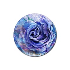 Watercolor-rose-flower-romantic Rubber Coaster (round)  by Sapixe