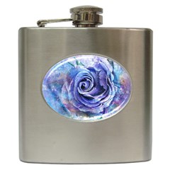 Watercolor-rose-flower-romantic Hip Flask (6 oz)