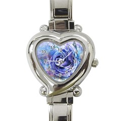 Watercolor-rose-flower-romantic Heart Italian Charm Watch