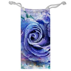 Watercolor-rose-flower-romantic Jewelry Bag by Sapixe