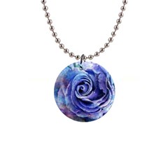 Watercolor-rose-flower-romantic 1  Button Necklace by Sapixe