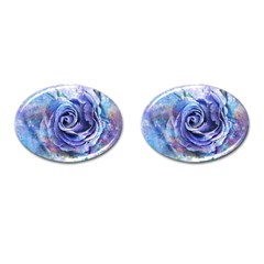 Watercolor-rose-flower-romantic Cufflinks (Oval)