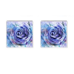 Watercolor-rose-flower-romantic Cufflinks (Square)