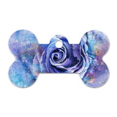 Watercolor-rose-flower-romantic Dog Tag Bone (One Side)