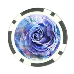 Watercolor-rose-flower-romantic Poker Chip Card Guard