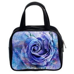 Watercolor-rose-flower-romantic Classic Handbag (Two Sides)