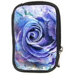 Watercolor-rose-flower-romantic Compact Camera Leather Case