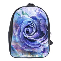 Watercolor-rose-flower-romantic School Bag (Large)