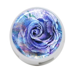 Watercolor-rose-flower-romantic 4-Port USB Hub (Two Sides)