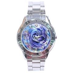 Watercolor-rose-flower-romantic Stainless Steel Analogue Watch