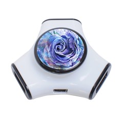 Watercolor-rose-flower-romantic 3-Port USB Hub