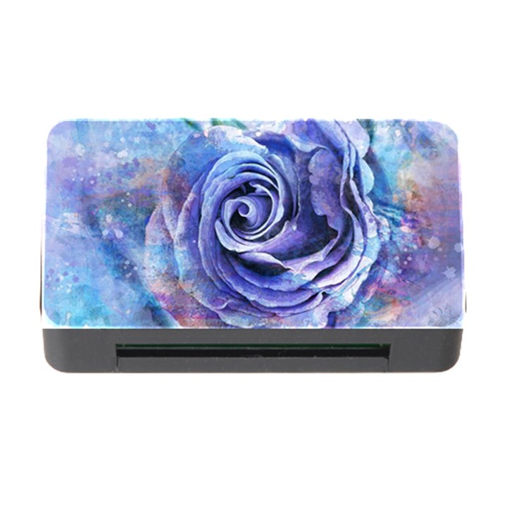 Watercolor-rose-flower-romantic Memory Card Reader with CF