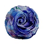 Watercolor-rose-flower-romantic Standard 15  Premium Round Cushions Front