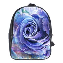 Watercolor-rose-flower-romantic School Bag (XL)