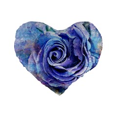 Watercolor-rose-flower-romantic Standard 16  Premium Heart Shape Cushions