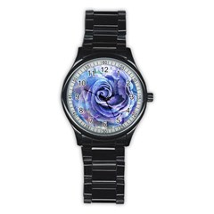 Watercolor-rose-flower-romantic Stainless Steel Round Watch by Sapixe