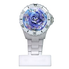 Watercolor-rose-flower-romantic Plastic Nurses Watch