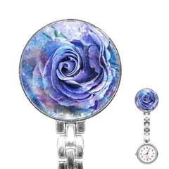 Watercolor-rose-flower-romantic Stainless Steel Nurses Watch