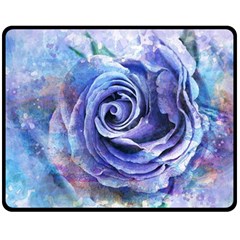 Watercolor-rose-flower-romantic Double Sided Fleece Blanket (medium)  by Sapixe