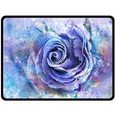 Watercolor-rose-flower-romantic Double Sided Fleece Blanket (large)  by Sapixe