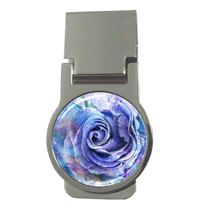 Watercolor-rose-flower-romantic Money Clips (Round) 