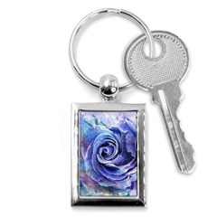 Watercolor-rose-flower-romantic Key Chain (rectangle) by Sapixe