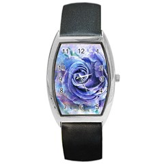 Watercolor-rose-flower-romantic Barrel Style Metal Watch by Sapixe