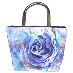 Watercolor-rose-flower-romantic Bucket Bag by Sapixe