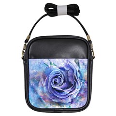 Watercolor-rose-flower-romantic Girls Sling Bag by Sapixe