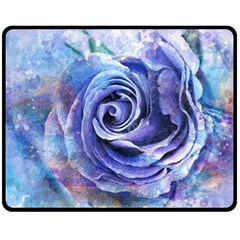 Watercolor-rose-flower-romantic Fleece Blanket (medium)  by Sapixe