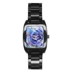 Watercolor-rose-flower-romantic Stainless Steel Barrel Watch by Sapixe