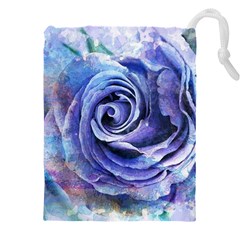 Watercolor-rose-flower-romantic Drawstring Pouch (4xl) by Sapixe