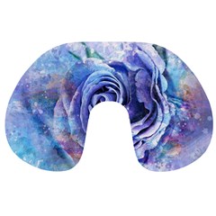 Watercolor-rose-flower-romantic Travel Neck Pillow by Sapixe