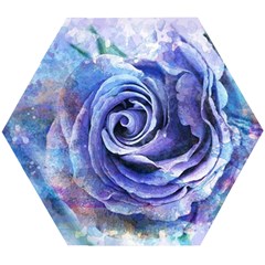 Watercolor-rose-flower-romantic Wooden Puzzle Hexagon by Sapixe