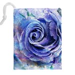 Watercolor-rose-flower-romantic Drawstring Pouch (5XL) Back