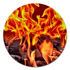 Fire-burn-charcoal-flame-heat-hot Magnet 5  (round) by Sapixe