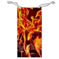 Fire-burn-charcoal-flame-heat-hot Jewelry Bag by Sapixe