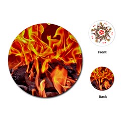 Fire-burn-charcoal-flame-heat-hot Playing Cards Single Design (round) by Sapixe