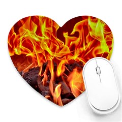 Fire-burn-charcoal-flame-heat-hot Heart Mousepads by Sapixe