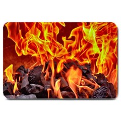 Fire-burn-charcoal-flame-heat-hot Large Doormat  by Sapixe