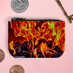 Fire-burn-charcoal-flame-heat-hot Mini Coin Purse by Sapixe