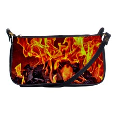 Fire-burn-charcoal-flame-heat-hot Shoulder Clutch Bag by Sapixe