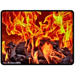 Fire-burn-charcoal-flame-heat-hot Fleece Blanket (large)  by Sapixe