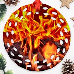 Fire-burn-charcoal-flame-heat-hot Round Filigree Ornament (two Sides) by Sapixe