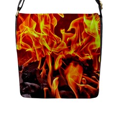 Fire-burn-charcoal-flame-heat-hot Flap Closure Messenger Bag (l) by Sapixe