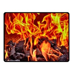 Fire-burn-charcoal-flame-heat-hot Double Sided Fleece Blanket (small)  by Sapixe