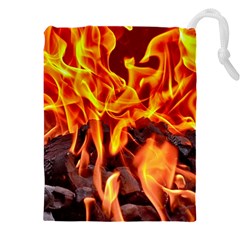 Fire-burn-charcoal-flame-heat-hot Drawstring Pouch (4xl) by Sapixe